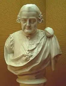 Busto del Conde de Aranda, en porcelana de Alcora.