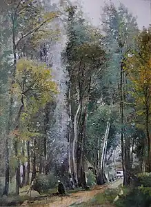 Vista de la rue de Crambious, cerca de Fleurbaix (1854), colección privada  .