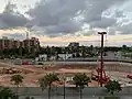 Construcción de la torre en agosto de 2020.