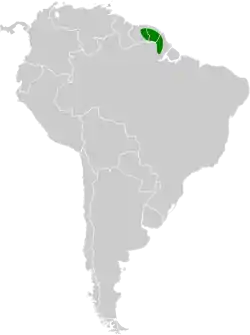 Distribución geográfica del pibí gorgiblanco.