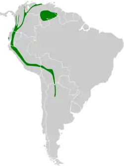 Distribución geográfica del pibí ahumado.