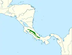 Distribución geográfica del pibí oscuro.