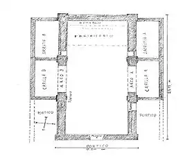 Plano de planta actual dibujado en el siglo XVIII