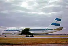 Convair 880 (AN-BIB) de LANICA en el Aeropuerto Internacional de Miami (1973)