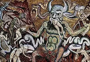 Lucifero (¿Coppo di Marcovaldo?), mosaicos del techo del baptisterio de Florencia