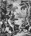 Cornelis Cort, Diana y Calisto, grabado de la obra de Tiziano, 1566, Londres, British Museum.