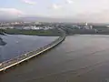 vista aérea del corredor sur sobre la Bahía de Panamá.