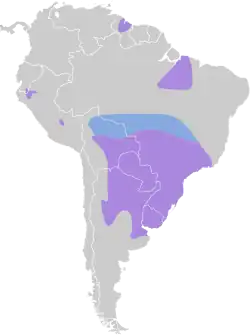 Distribución geográfica del soldadito crestirrojo.