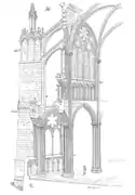 Corte sobre la estructura de Saint Denis (Viollet-le-Duc).