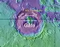 Cráter Gale, con Aeolis Palus y Aeolis Mons.