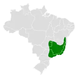 Distribución geográfica del curutié pálido.