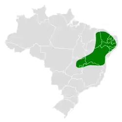 Distribución geográfica del curutié cabecigrís.