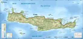 Mapa de la isla de Creta