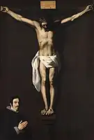 Cristo crucificado con donante, de Zurbarán.