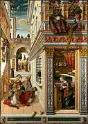 Anunciación con San Emigdio (1486).  Carlo Crivelli.