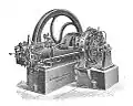 Motor de gas Crossley con dinamo