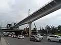 Viaducto 1 de la Línea 3 sobre el Anillo Periférico Norponiente, a unos metros de la estación Periférico Belenes.