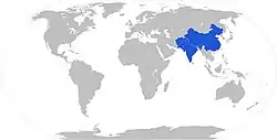 Distribución de Crucihimalaya himalaica.