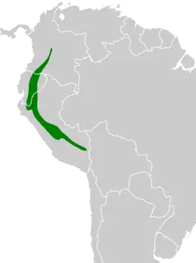 Distribución geográfica del saltarín verde.