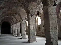 Criptopórtico en el foro romano de Reims, construido en el siglo III