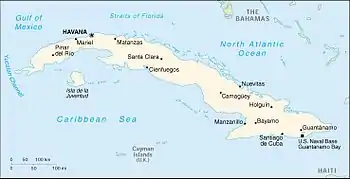 Mapa de Cuba.