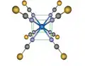 El complejo [U(CNS)8]4- presenta una clara geometría cúbica.