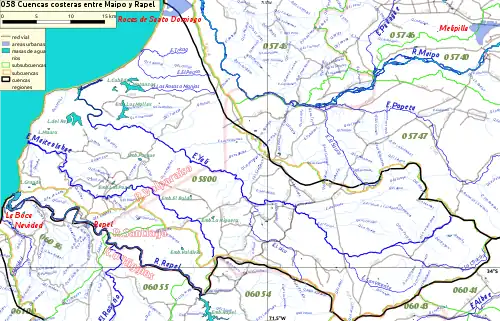 Cuencas costeras entre los ríos Maipo y Rapel. Número 058.