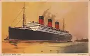 El Berengaria en una postal de la Cunard White Star Line