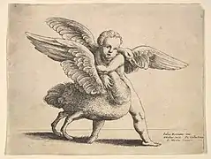 Cupido y el cisne (1652), de Wenzel Hollar, Museo Metropolitano de Arte, Nueva York