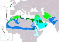 Distribución de Cursorius cursor