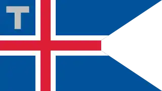 Bandera del Servicio Aduanero. Ratio 37Reino de Islandia (1941-1944)