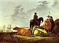 Aelbert Cuyp -Ganado con jinete y campesinas  (1658-60)