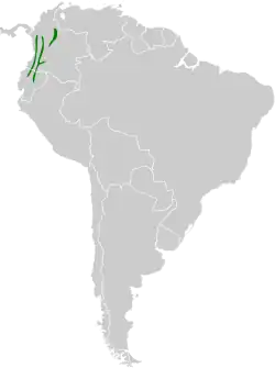 Distribución geográfica del vireón piquinegro.