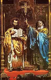 Los dos hermanos Cirilo y Metodio (siglo IX), nacidos en Tesalónica, fueron misioneros en Crimea y después en el Imperio de la Gran Moravia. Se los venera en las Iglesia ortodoxa y católica como apóstoles de los eslavos. Juan Pablo II los declaró patronos de Europa el 31 de diciembre de 1980.