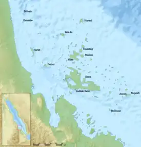 Localización de las islas Dahlak