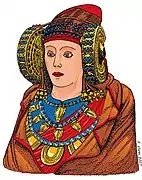 Reconstrucción hipotética de la policromía original de la Dama de Elche.