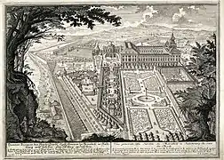 El jardín en una estampa de 1735