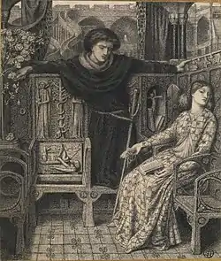 Hamlet y Ofelia. Dante Gabriel Rossetti.