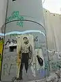 Un mural del poeta palestino Mahmud Darwish