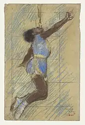 Edgar Degas, Señorita Lala en el Circo Fernando, 1879. Pastel sobre papel, 46,4 cm × 29,8 cm. Museo J. Paul Getty, Los Ángeles.