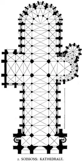 Planta de la catedral de Soissons