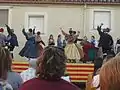 Demostración jotera en la Plaza durante las Fiestas de Agosto