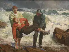 El ahogado es rescatado del agua (1913)