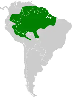 Distribución geográfica del trepatroncos barbiblanco.