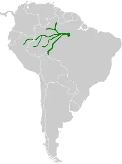 Distribución geográfica del trepatroncos de Zimmer.