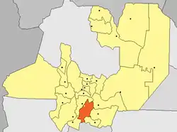 Mapa del departamento Guachipas, en el sector sur de la provincia argentina de Salta, de donde es endémica esta especie.