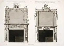 Diseño para chimeneas the withdrawing room and the Countess of Derby's dressing room, Derby House