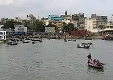 Puerto de Sadarghat en el Buriganga.