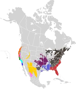 Distribución de algunas subespecies de D. punctatum