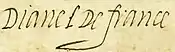 Firma de Diana de Francia